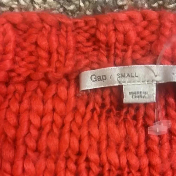 GAP SWEATER ORANGE CABLE KNIT CREW NECK LONG SLEEVE SOFT COZY  SIZE SMALL - Picture 9 of 9